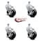Service Caster 4 Inch Soft Rubber Wheel Swivel 10mm Threaded Stem Caster Set with Brake SCC SCC-TS20S414-SRS-TLB-M1015-4 - alternate 2